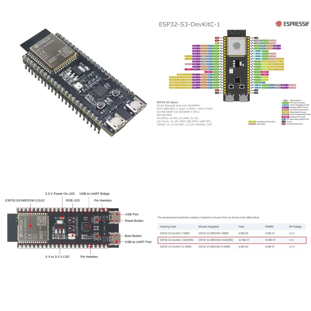 Esp32 - Placa de Desarrollo Espressif ESP32-S3-DevKitC-1, con