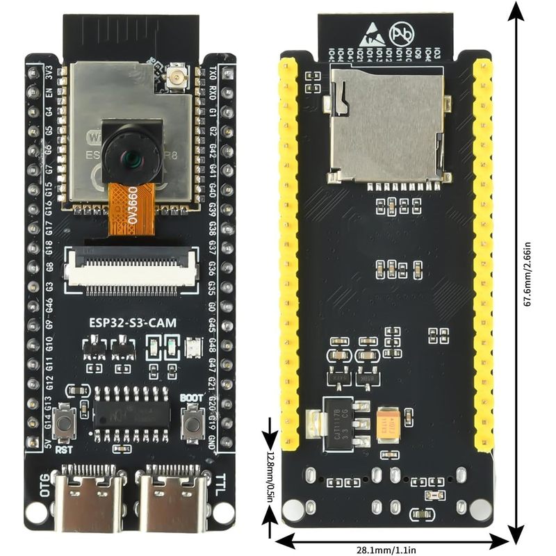 Placa ESP32-S3-CAM con cámara  - Esp32 Wifi Bluetooth Module reseña y precio