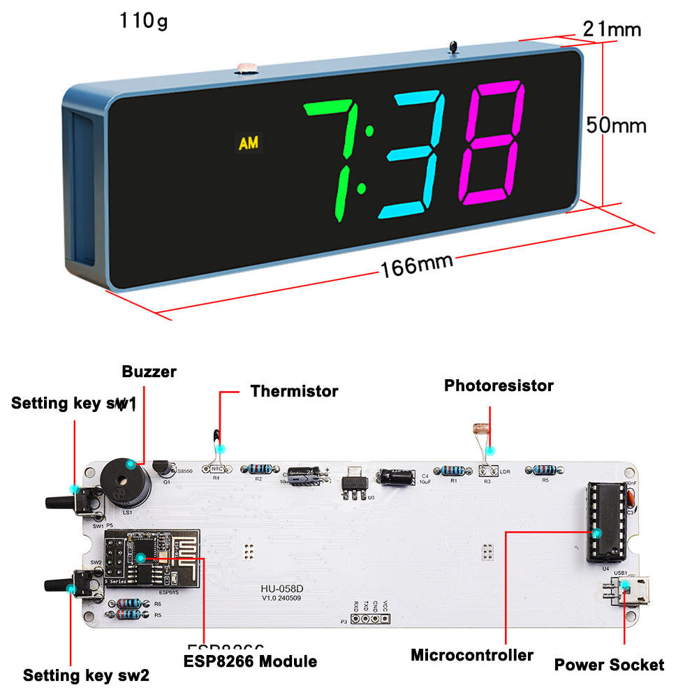 Kit de reloj electrónico intel - Esp8266 reseña y precio