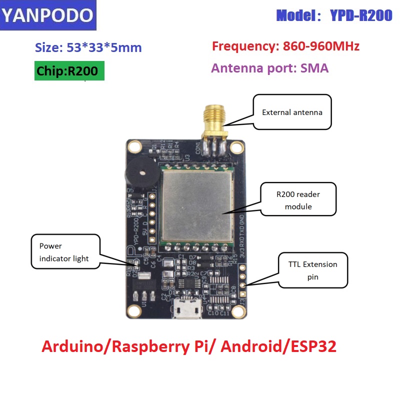 Módulo Lector RFID UHF con Chi - Esp32 Uart Module reseña y precio