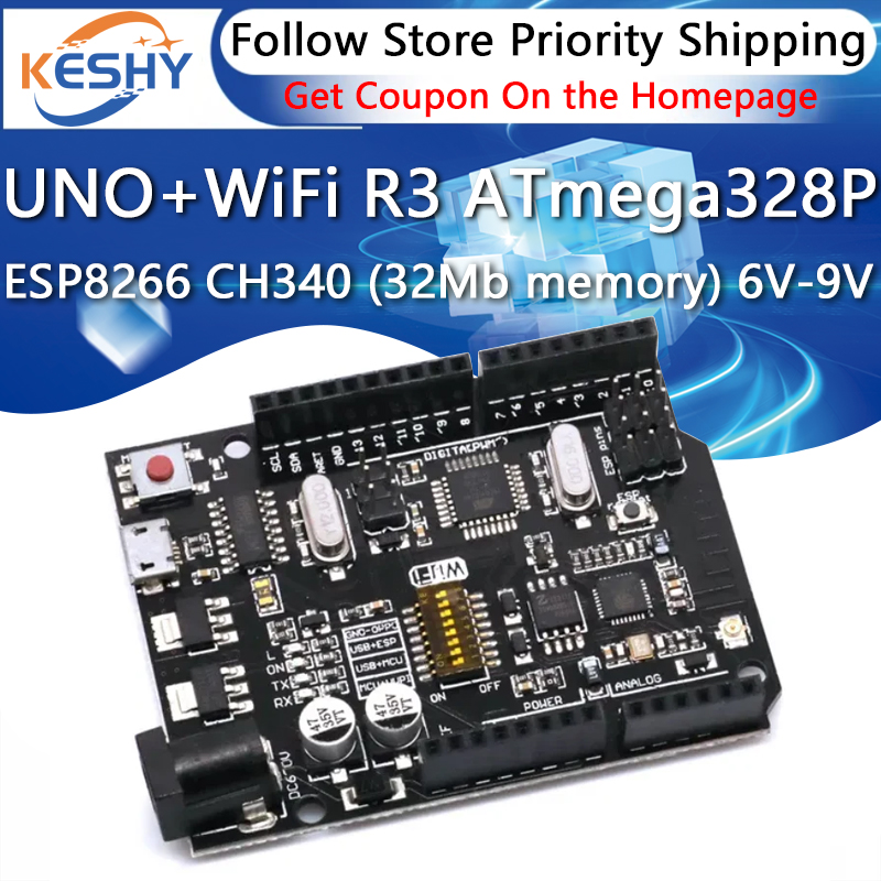 UNO + WiFi R3 ATmega328P + ESP - Esp8266 Nodemcu reseña y precio