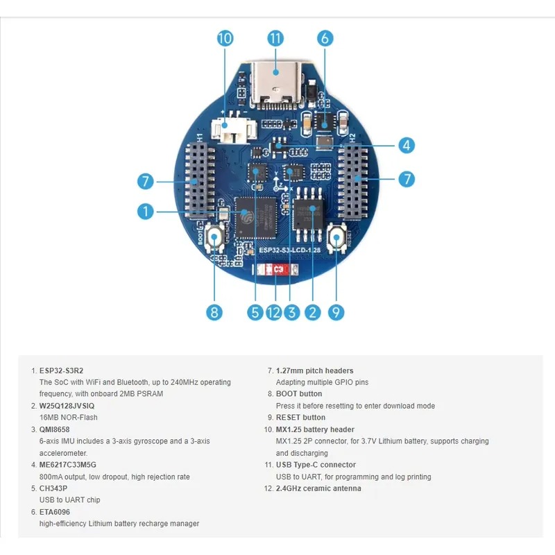 Placa de desarrollo LCD ESP32- - Esp32 reseña y precio